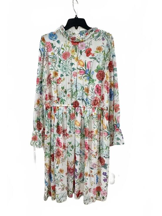 Gibson Latimer Dresses & Skirts - NWT Gibson Latimer Floral High Neck Ruffle Midi Dress Large White Spring Wedding